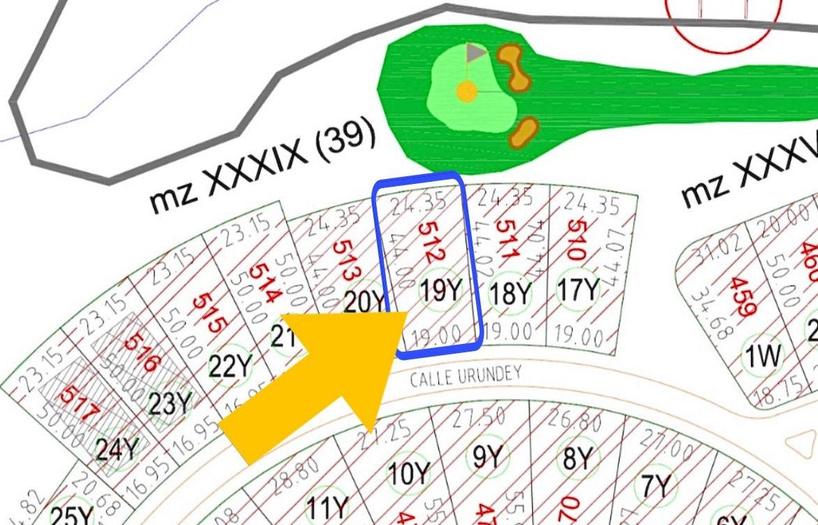 Lote 19Y de la manzana 39 ubicado en el exclusivo Club Agua Vista