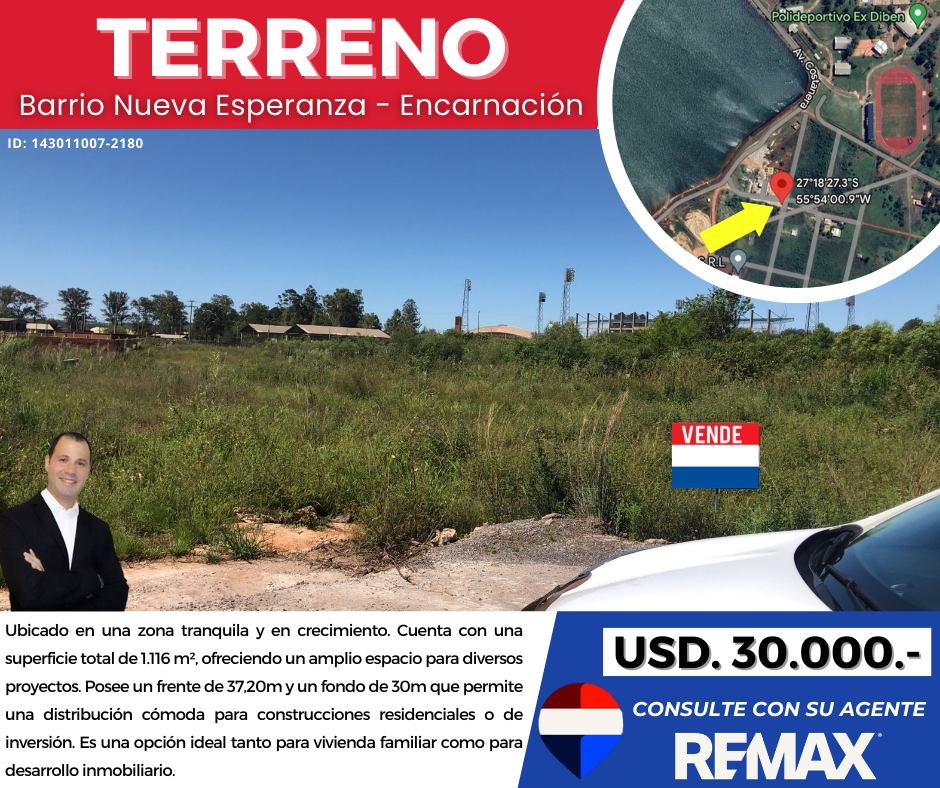 285 En venta terreno en el Barrio Nueva Esperanza – Encarnación