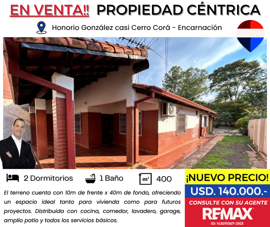 145 Casa ubicada en pleno centro de la ciudad de Encarnación